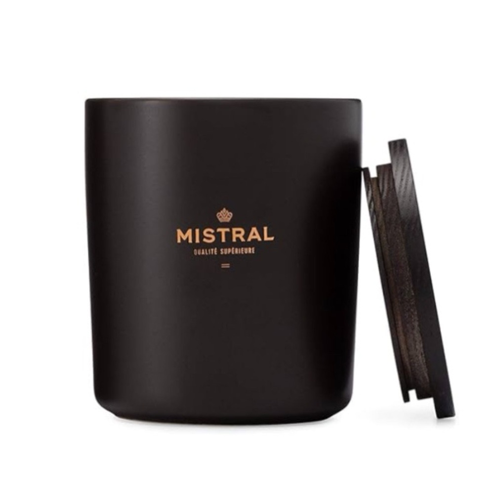 Mistral Men's Bourbon Vanilla Candle Pure Soy Wax Thick Ceramic Vessel, 11 oz